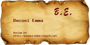 Becsei Emma névjegykártya